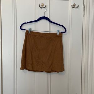 Bershka Tan Suede Mini Skirt